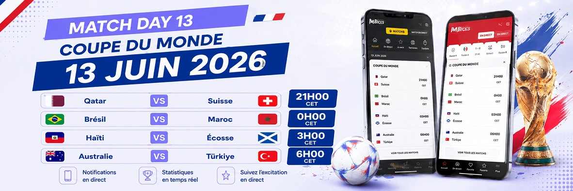 Coupe du monde 13 juin 2026.
