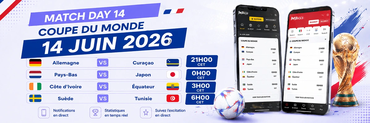 Coupe du monde 14 juin 2026.